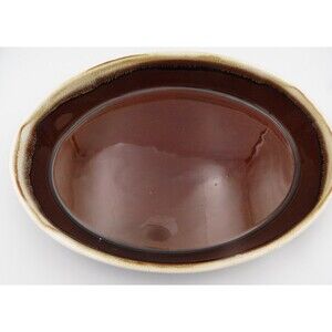 Pfaltzgraff Pottery York Vintage Brown Drip Ware Shallow Baking Dish